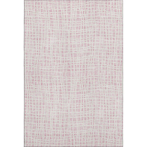HomeRoots 10' Pink and Ivory Striped Washable Area Rug - UV Protected, Durable, Stylish for Family Spaces 661683