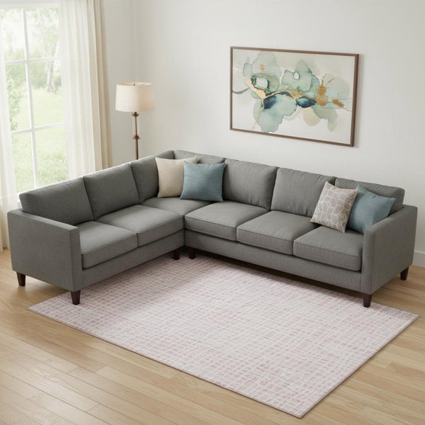 HomeRoots 10' Pink and Ivory Striped Washable Area Rug - UV Protected, Durable, Stylish for Family Spaces 661683