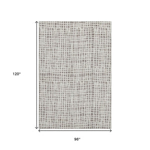 HomeRoots 8' X 10' Washable Taupe & Beige Striped Area Rug with UV Protection for Stylish, Durable Spaces 661687