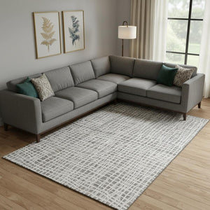 HomeRoots 8' X 10' Washable Taupe & Beige Striped Area Rug with UV Protection for Stylish, Durable Spaces 661687