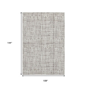 HomeRoots 9' X 12' Taupe And Beige Striped Washable Area Rug - UV Protected, Stain Resistant & Family-Friendly! 661688
