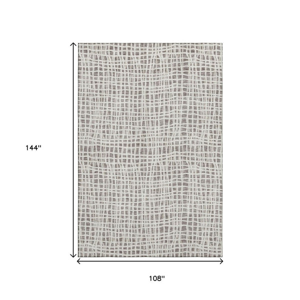 HomeRoots 9' X 12' Taupe And Beige Striped Washable Area Rug - UV Protected, Stain Resistant & Family-Friendly! 661688