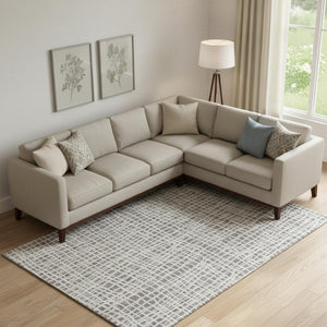 HomeRoots 9' X 12' Taupe And Beige Striped Washable Area Rug - UV Protected, Stain Resistant & Family-Friendly! 661688