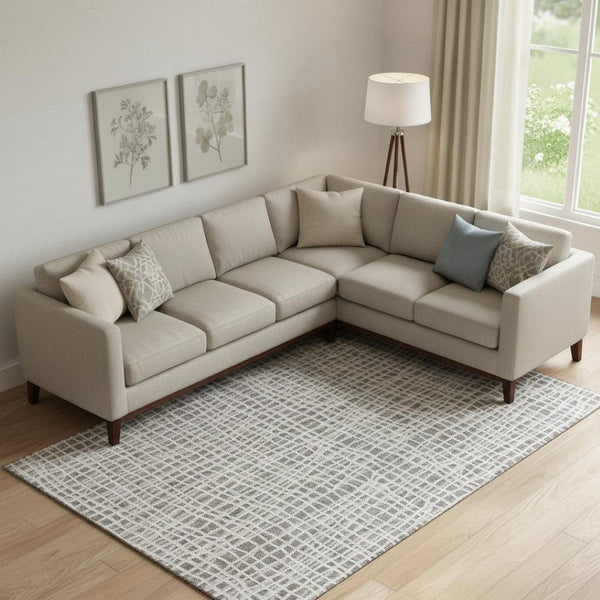 HomeRoots 9' X 12' Taupe And Beige Striped Washable Area Rug - UV Protected, Stain Resistant & Family-Friendly! 661688