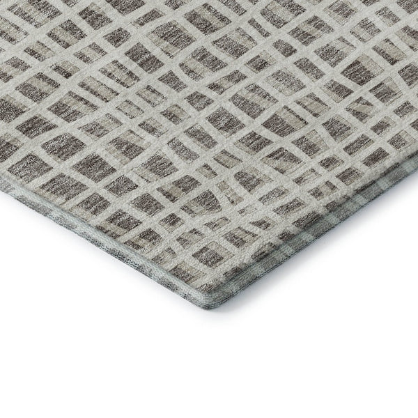 HomeRoots 9' X 12' Taupe And Beige Striped Washable Area Rug - UV Protected, Stain Resistant & Family-Friendly! 661688