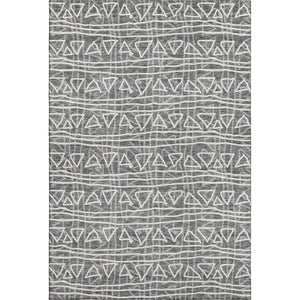 HomeRoots 10' Charcoal and Ivory Geometric Area Rug – Stylish, Washable, UV-Protected for Busy Homes 661707