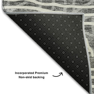 HomeRoots 10' Charcoal and Ivory Geometric Area Rug – Stylish, Washable, UV-Protected for Busy Homes 661707