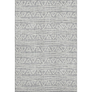 HomeRoots 10' Gray and Silver Geometric Area Rug - Washable, UV Protected, Durable for Homes with Kids & Pets 661719