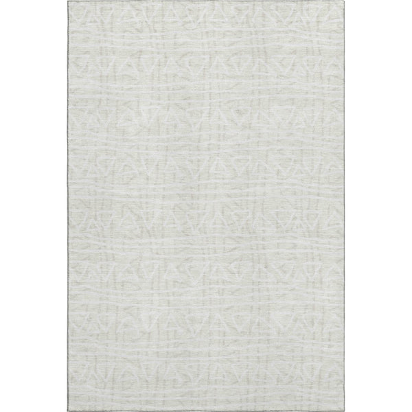HomeRoots 5' X 8' Ivory And Beige Geometric Area Rug - Durable, Stain-Resistant, UV Protected for Any Space 661727