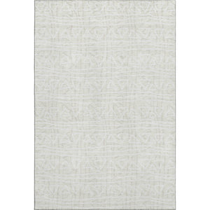 HomeRoots 8' X 10' Ivory and Beige Geometric Area Rug – Washable, Stain Resistant, UV Protected for Modern Homes 661729