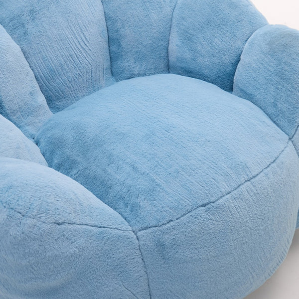 English Elm Lotus Floor Bean Bag Sofa Memory Foam Filled with Pull Ring for Living Room Bedroom Blue W2311P434594
