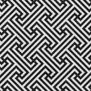HomeRoots 5' X 8' Black And Ivory Geometric Area Rug - Durable, Washable, UV-Protected for High-Traffic Spaces 661781