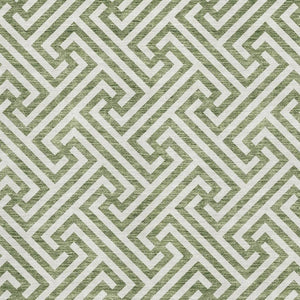 HomeRoots 8' X 10' Stylish Green and Beige Geometric Area Rug - Washable, UV Protected, Durable for Homes 661807