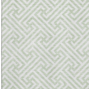 HomeRoots 10' X 14' Mint Green Geometric Area Rug - Washable, UV Protected, Durable & Stylish for Any Room 661827