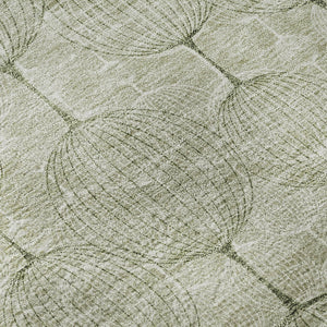 HomeRoots 5' X 8' Artichoke Green Geometric Area Rug - Washable, UV Protected & Perfect for Busy Homes! 661865