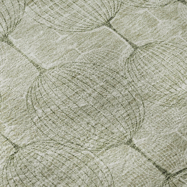 HomeRoots 5' X 8' Artichoke Green Geometric Area Rug - Washable, UV Protected & Perfect for Busy Homes! 661865