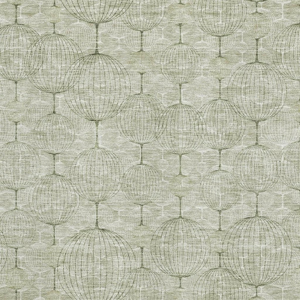 HomeRoots 10' Geometric Artichoke Green Area Rug - Washable, UV Resistant, Modern Design for High Traffic Areas 661869