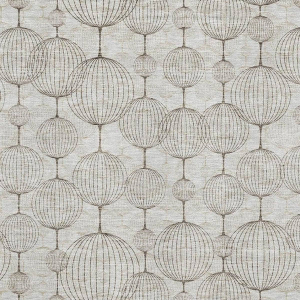 HomeRoots 5' X 8' Beige and Brown Geometric Area Rug – Durable, Washable, Stain-Resistant with UV Protection 661871