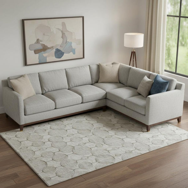 HomeRoots 8' X 10' Beige & Brown Geometric Area Rug - Washable, UV-Protected, Perfect for Busy Homes! 661873