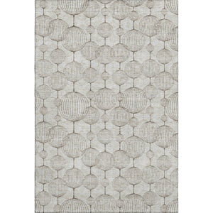 HomeRoots 8' X 10' Beige & Brown Geometric Area Rug - Washable, UV-Protected, Perfect for Busy Homes! 661873