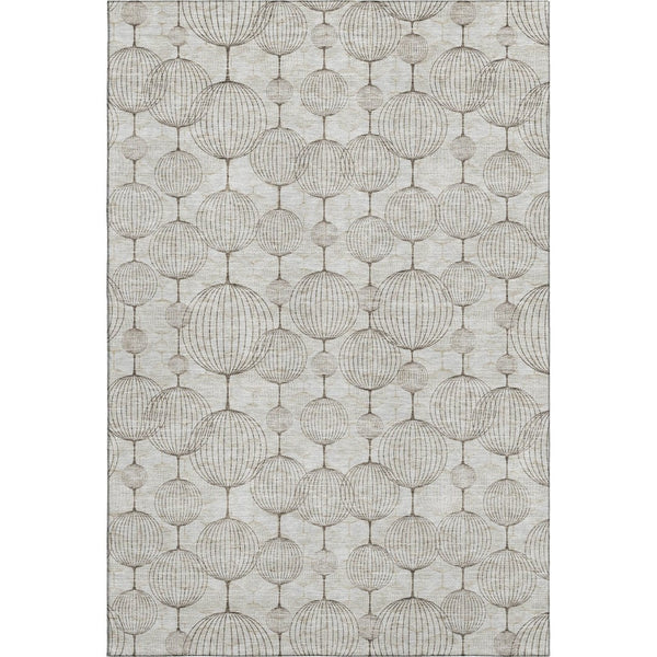 HomeRoots 8' X 10' Beige & Brown Geometric Area Rug - Washable, UV-Protected, Perfect for Busy Homes! 661873