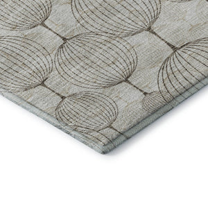 HomeRoots 8' X 10' Beige & Brown Geometric Area Rug - Washable, UV-Protected, Perfect for Busy Homes! 661873
