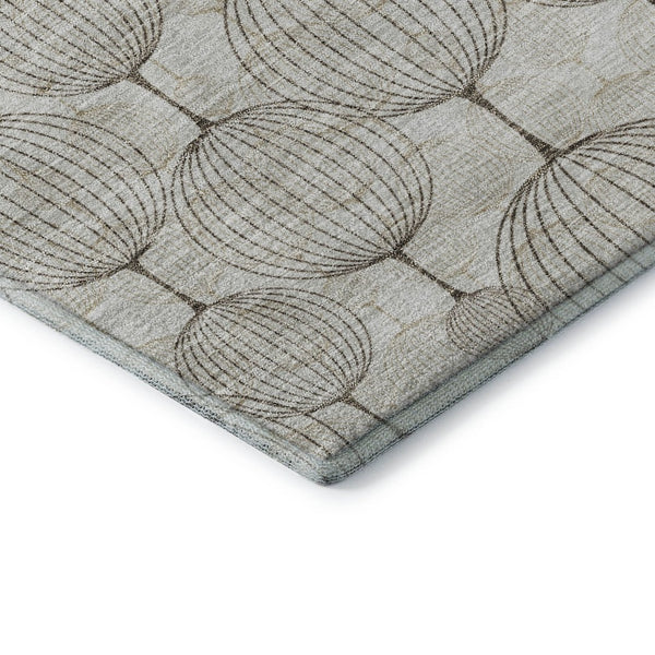 HomeRoots 8' X 10' Beige & Brown Geometric Area Rug - Washable, UV-Protected, Perfect for Busy Homes! 661873