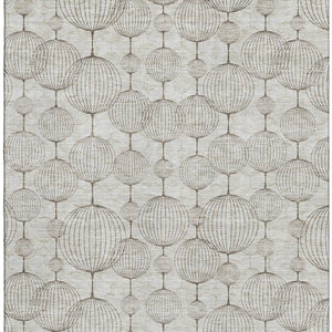 HomeRoots 8' X 10' Beige & Brown Geometric Area Rug - Washable, UV-Protected, Perfect for Busy Homes! 661873