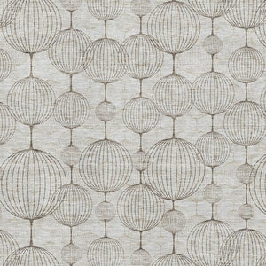 HomeRoots 9' X 12' Geometric Beige and Brown Washable Area Rug with UV Protection for Modern Living Spaces 661874