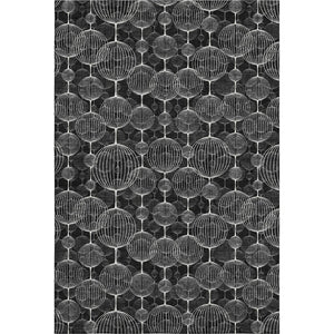 HomeRoots 8' X 10' Stylish Black And Ivory Geometric Area Rug – Durable, Washable, UV Protected For High-Traffic Homes 661879