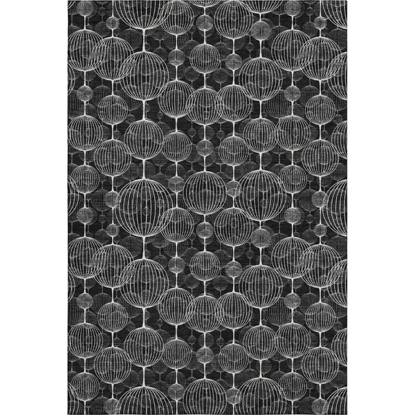 HomeRoots 8' X 10' Stylish Black And Ivory Geometric Area Rug – Durable, Washable, UV Protected For High-Traffic Homes 661879