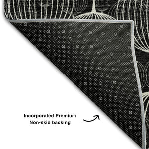 HomeRoots 8' X 10' Stylish Black And Ivory Geometric Area Rug – Durable, Washable, UV Protected For High-Traffic Homes 661879