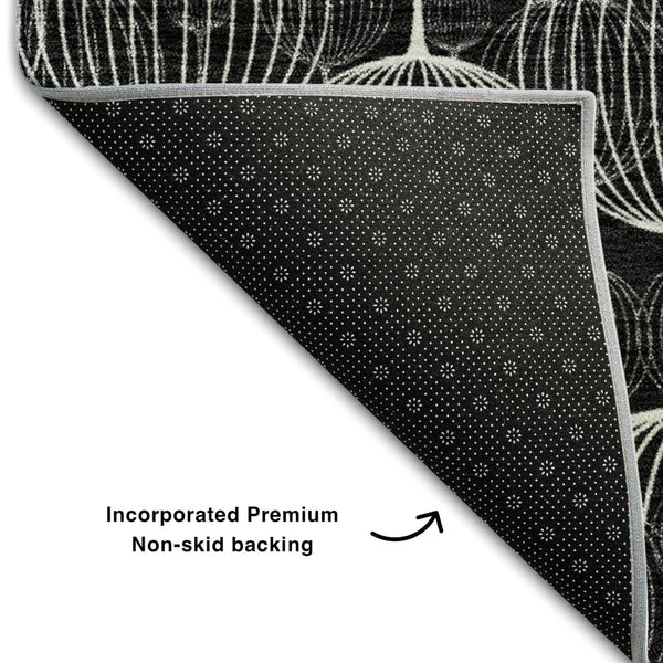 HomeRoots 8' X 10' Stylish Black And Ivory Geometric Area Rug – Durable, Washable, UV Protected For High-Traffic Homes 661879