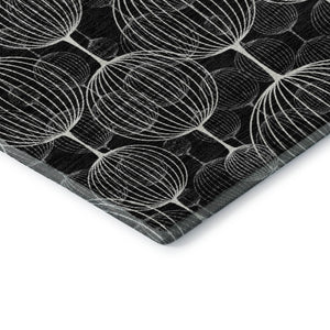 HomeRoots 8' X 10' Stylish Black And Ivory Geometric Area Rug – Durable, Washable, UV Protected For High-Traffic Homes 661879