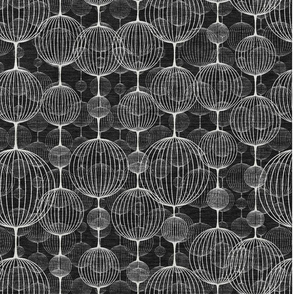 HomeRoots 10' X 14' Black And Ivory Geometric Area Rug - Washable, UV-Protected, Stylish & Durable for Living Spaces 661881