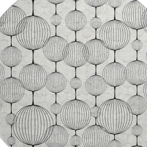 HomeRoots 8' Graphite & Silver Geometric Round Rug - Washable, UV Protected, Stain Resistant for High-Traffic Areas 661896