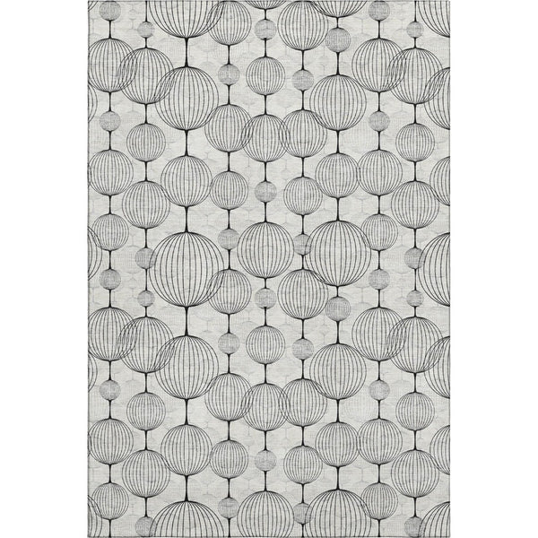 HomeRoots 8' X 10' Washable Graphite & Silver Geometric Area Rug with UV Protection for Modern Homes 661897