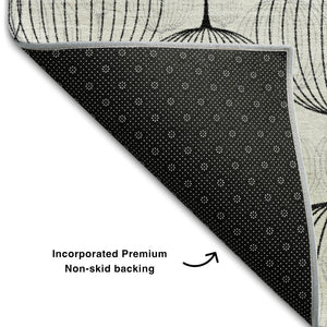 HomeRoots 8' X 10' Washable Graphite & Silver Geometric Area Rug with UV Protection for Modern Homes 661897