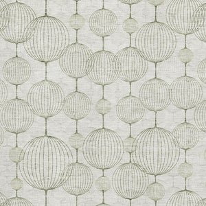HomeRoots 5' X 8' Geometric Washable Area Rug - Stylish Green & Beige Design with UV Protection for Homes 661901