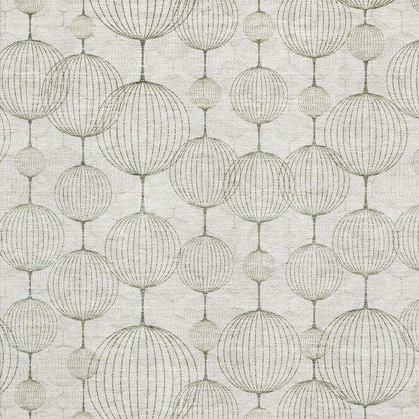 HomeRoots 8' X 10' Stylish Green & Beige Geometric Area Rug - Washable, UV Protected, Perfect for Homes! 661903