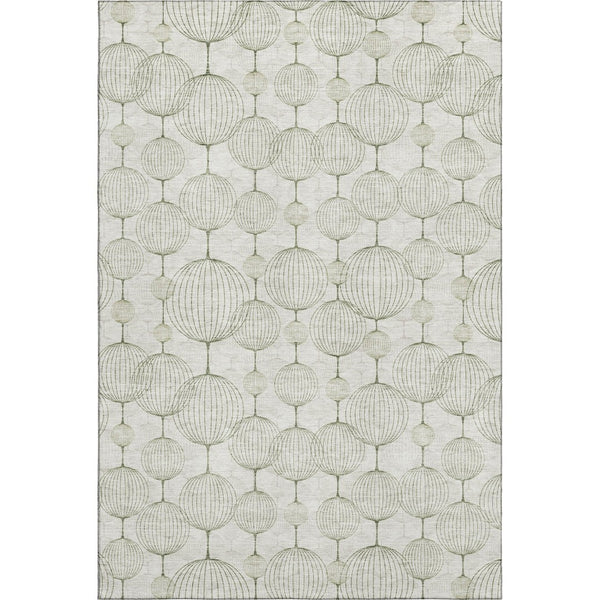 HomeRoots 10' X 14' Stylish Green and Beige Geometric Area Rug - Washable, UV Protected, Durable & Chic! 661905