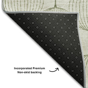 HomeRoots 10' X 14' Stylish Green and Beige Geometric Area Rug - Washable, UV Protected, Durable & Chic! 661905