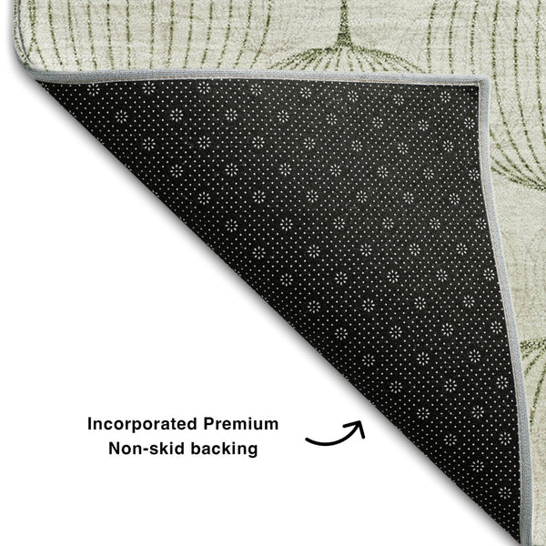 HomeRoots 10' X 14' Stylish Green and Beige Geometric Area Rug - Washable, UV Protected, Durable & Chic! 661905