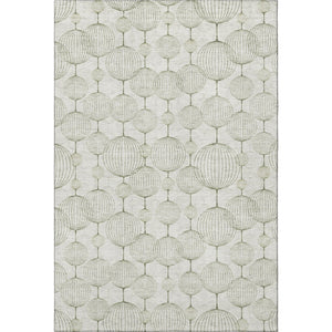 HomeRoots 10' X 14' Stylish Green and Beige Geometric Area Rug - Washable, UV Protected, Durable & Chic! 661905
