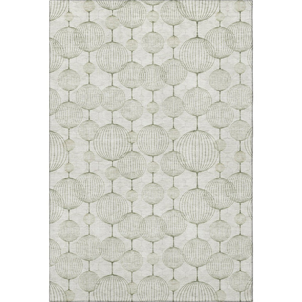 HomeRoots 10' X 14' Stylish Green and Beige Geometric Area Rug - Washable, UV Protected, Durable & Chic! 661905