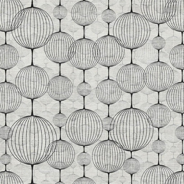 HomeRoots 5' X 8' Washable White & Gray Geometric Area Rug with UV Protection for Stylish, Easy Living Spaces 661907