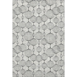HomeRoots 8' X 10' Stylish White and Gray Geometric Washable Area Rug with UV Protection for Every Room 661909