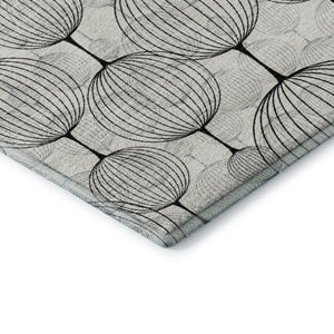 HomeRoots 9' X 12' Modern White & Gray Geometric Washable Area Rug - UV Protected, Durable, Easy-Care Design 661910