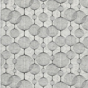 HomeRoots 9' X 12' Modern White & Gray Geometric Washable Area Rug - UV Protected, Durable, Easy-Care Design 661910