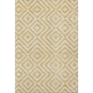 HomeRoots 8' X 10' Gold And Ivory Geometric Area Rug - Washable, UV Protected, Perfect for High-Traffic Spaces! 661927